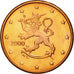 Finlandia, 5 Euro Cent, 2000, SC, Cobre chapado en acero, KM:100