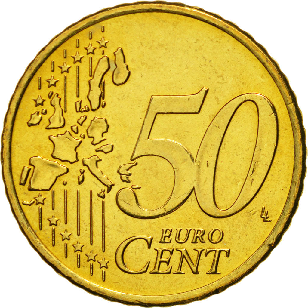 IRELAND REPUBLIC, 50 Euro Cent, 2004, EF(40-45), Brass, KM:37