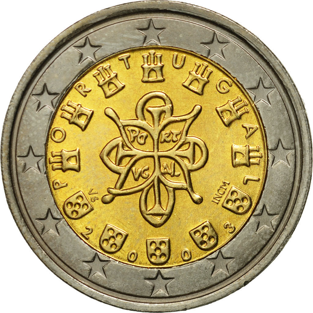 Portugal, 2 Euro, 2003, MS(63), Bi-Metallic, KM:747