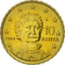 Greece, 10 Euro Cent, 2004, MS(64), Brass, KM:184