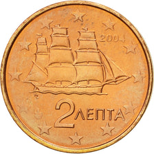 Grecia, 2 Euro Cent, 2004, SC, Cobre chapado en acero, KM:182