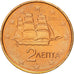 Grecia, 2 Euro Cent, 2004, SC, Cobre chapado en acero, KM:182
