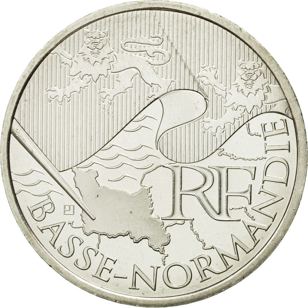 Francia, 10 Euro, Basse Normandie, 2010, SC, Plata, KM:1647