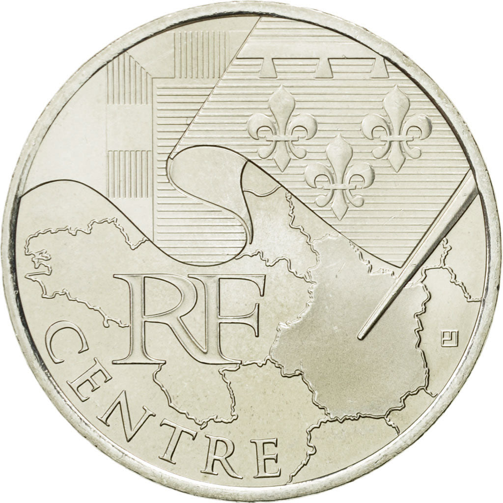 Francja, 10 Euro, Centre, 2010, Paris, MS(63), Srebro, KM:1650