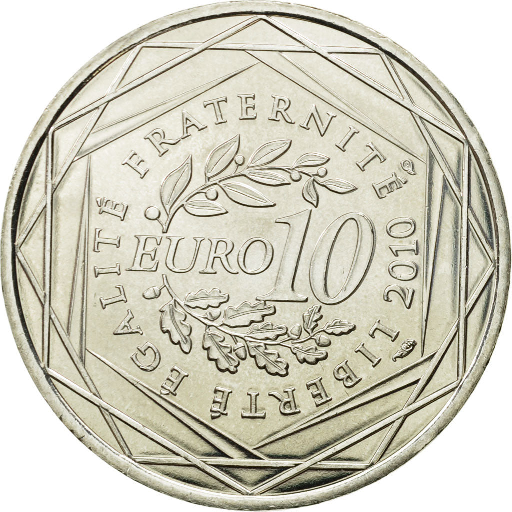 France, 10 Euro, Champagne-Ardenne, 2010, MS(63), Silver, KM:1651