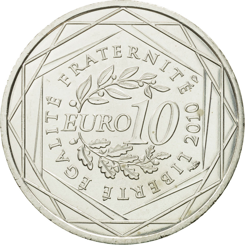 France, 10 Euro, Martinique, 2010, MS(63), Silver, KM:1662