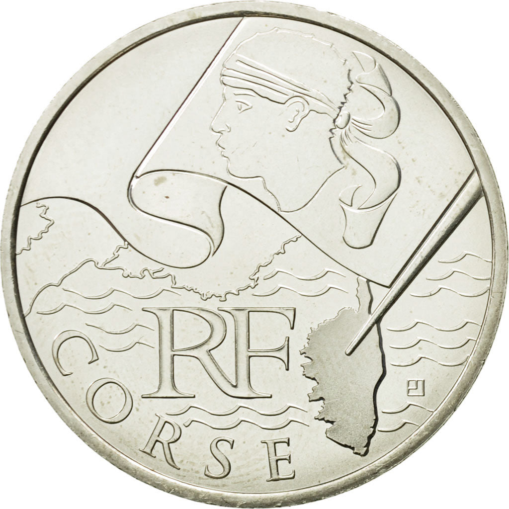 France, 10 Euro, Corse, 2010, MS(63), Silver, KM:1658