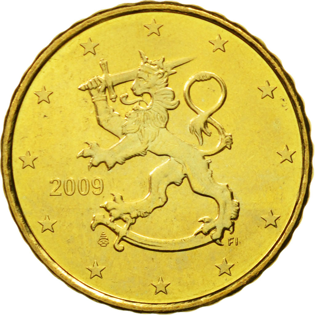 Finlandia, 10 Euro Cent, 2009, SC, Latón, KM:126