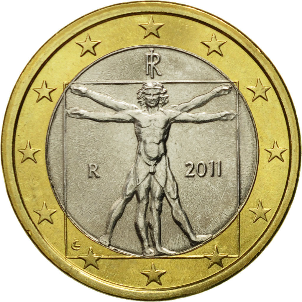 Italy, Euro, 2011, MS(63), Bi-Metallic, KM:250