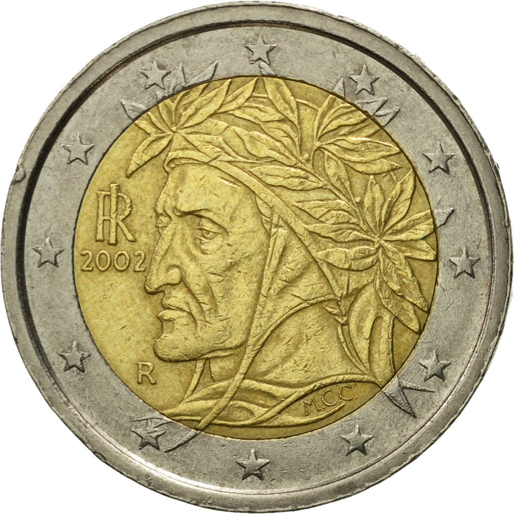 Italia, 2 Euro, 2002, BB, Bi-metallico, KM:217