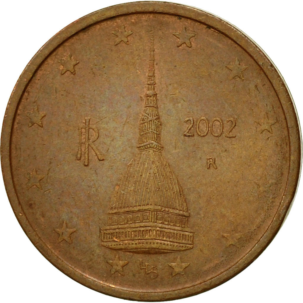 Italy, 2 Euro Cent, 2002, EF(40-45), Copper Plated Steel, KM:211