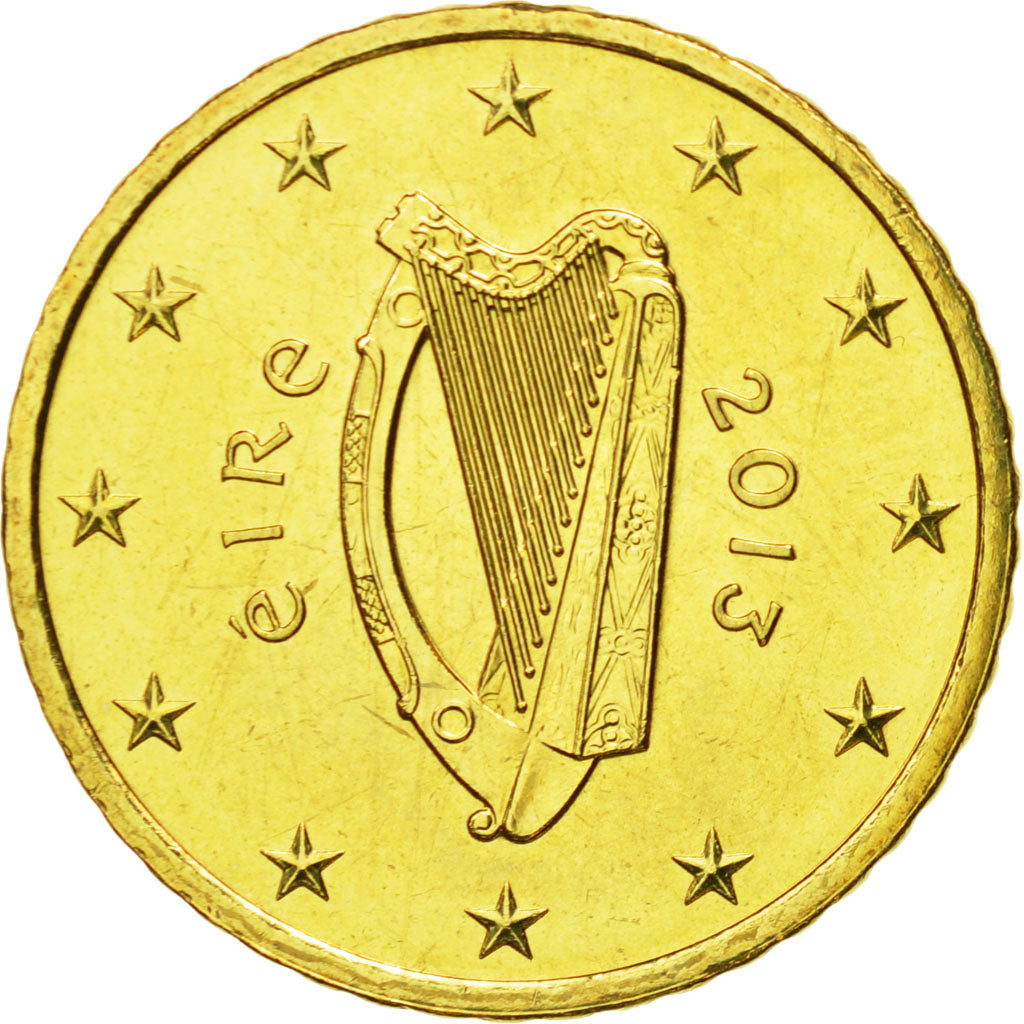 IRELAND REPUBLIC, 50 Euro Cent, 2013, MS(63), Brass, KM:49