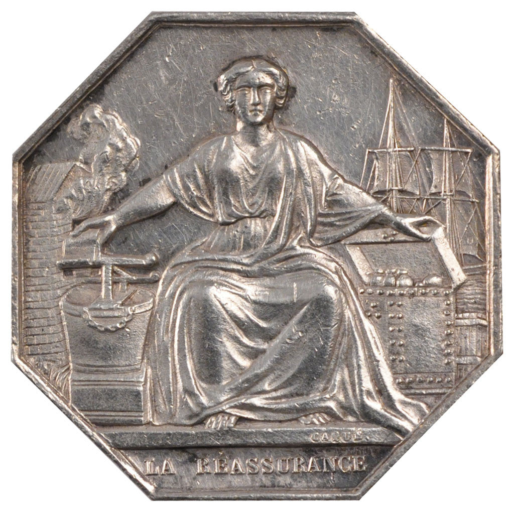 France, Insurance, Token, 1862, AU(55-58), Silver, Gailhouste #605, 18.03