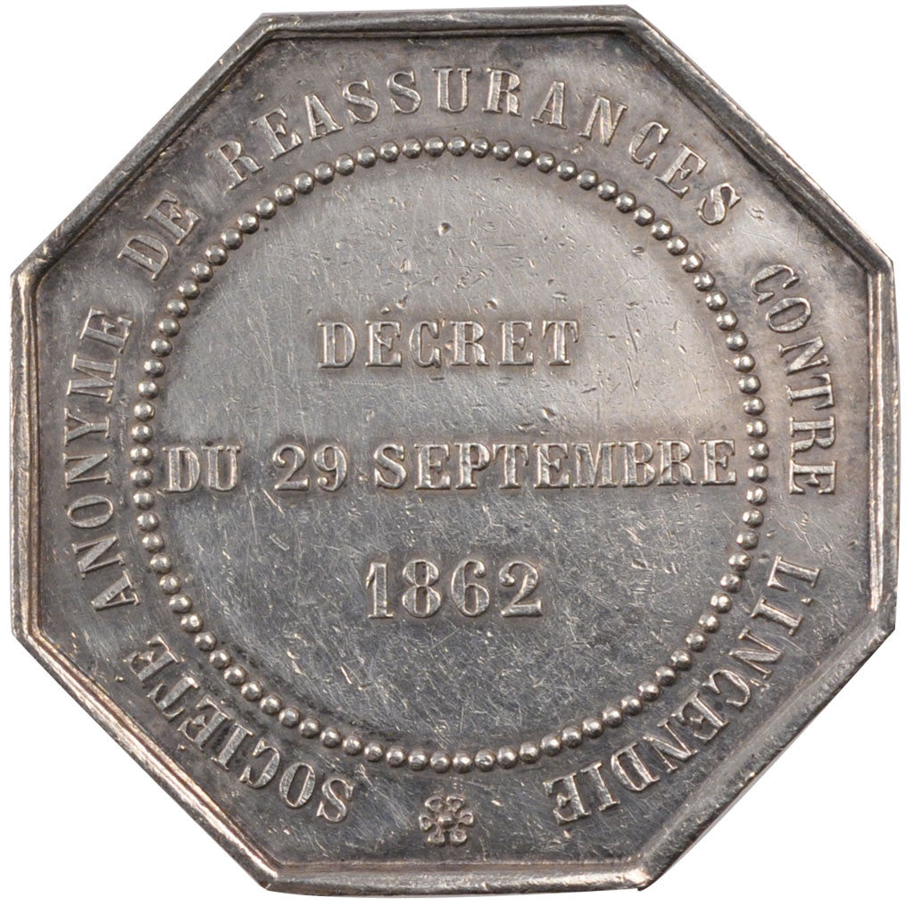 France, Insurance, Token, 1862, AU(55-58), Silver, Gailhouste #605, 18.03