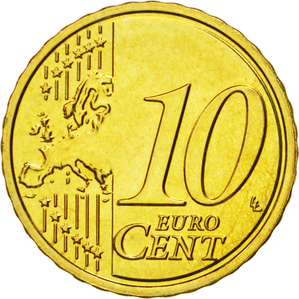 IRELAND REPUBLIC, 10 Euro Cent, 2013, MS(63), Brass, KM:47
