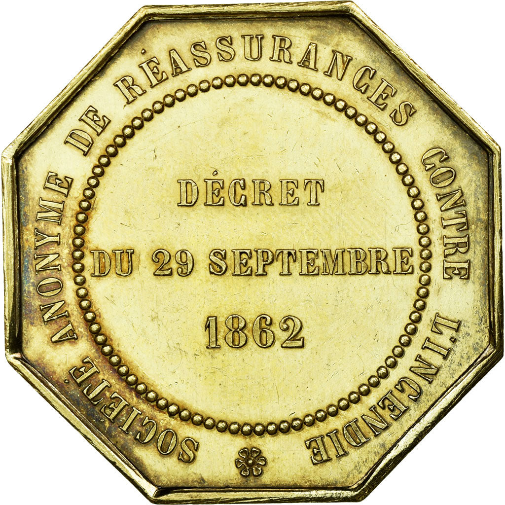 France, Token, Insurance, 1862, AU(55-58), Silver, Gailhouste:735