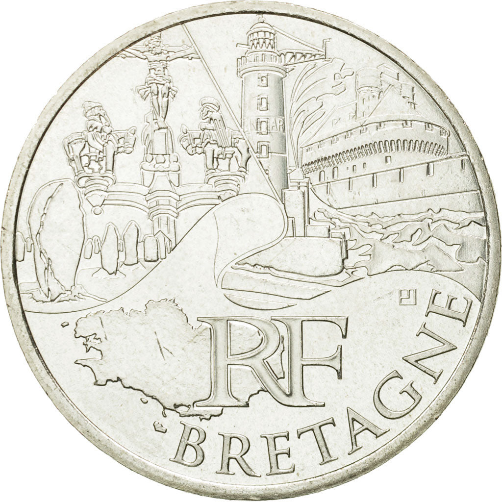 France, 10 Euro, Bretagne, 2011, MS(63), Silver, KM:1730