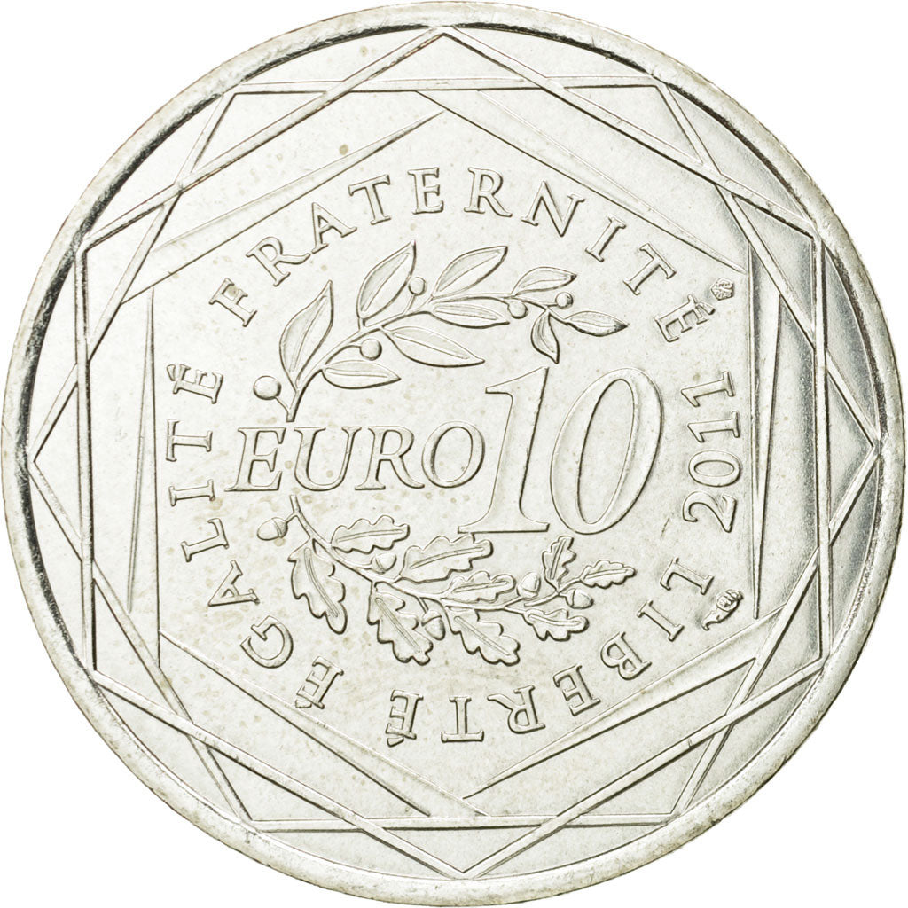 France, 10 Euro, Bretagne, 2011, MS(63), Silver, KM:1730