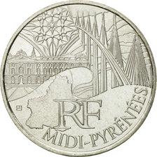 France, 10 Euro, Midi-Pyrénées, 2011, MS(63), Silver, KM:1752