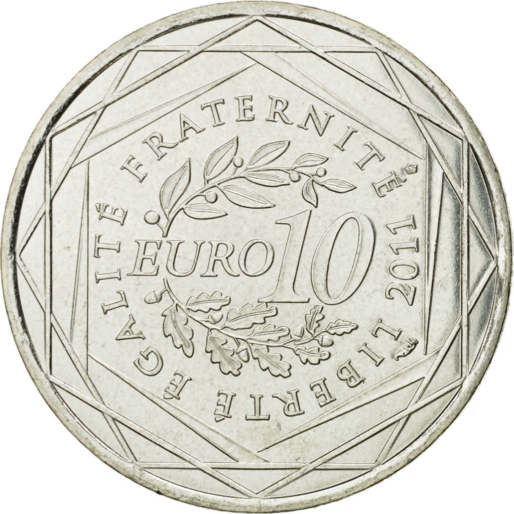 France, 10 Euro, Midi-Pyrénées, 2011, MS(63), Silver, KM:1752