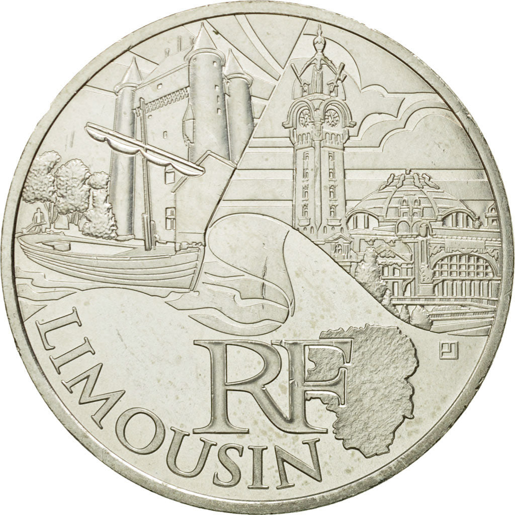 France, 10 Euro, Limousin, 2011, MS(63), Silver, KM:1742