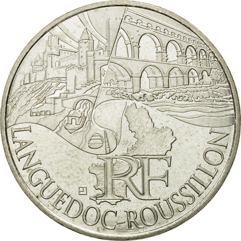 France, 10 Euro, Languedoc-Rousillon, 2011, MS(63), Silver, KM:1741