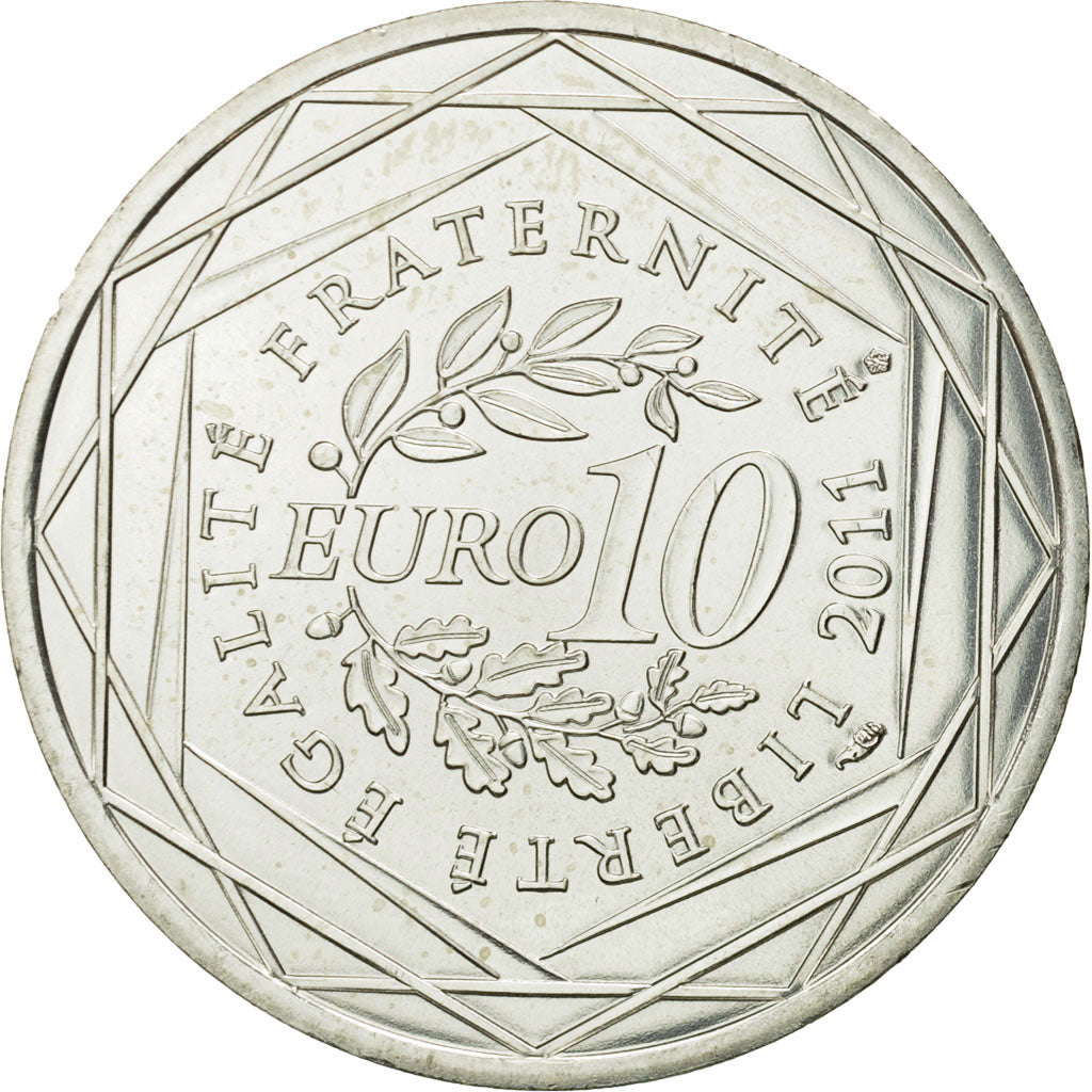 France, 10 Euro, Martinique, 2011, MS(63), Silver, KM:1744
