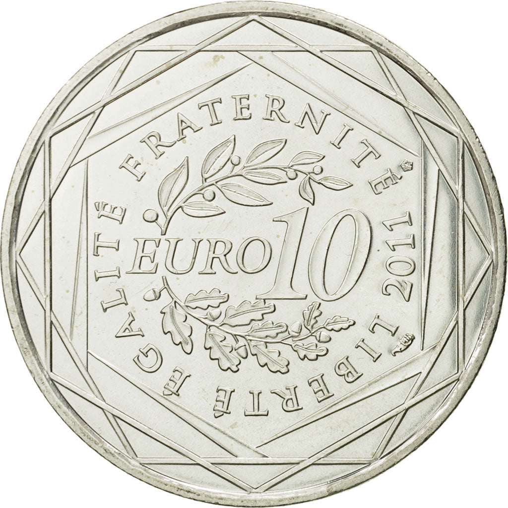 France, 10 Euro, Picardie, 2011, MS(63), Silver, KM:1747