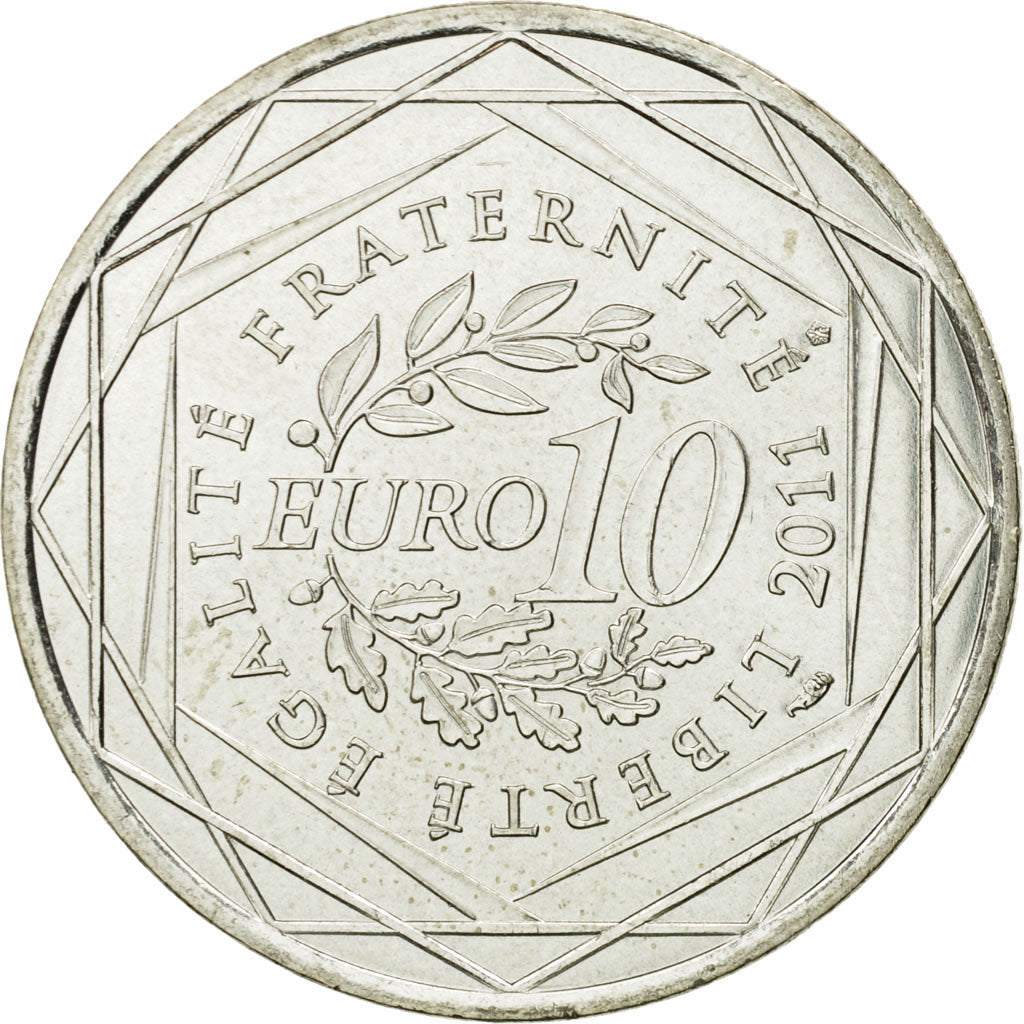 France, 10 Euro, Poitou-Charentes, 2011, MS(63), Silver, KM:1748