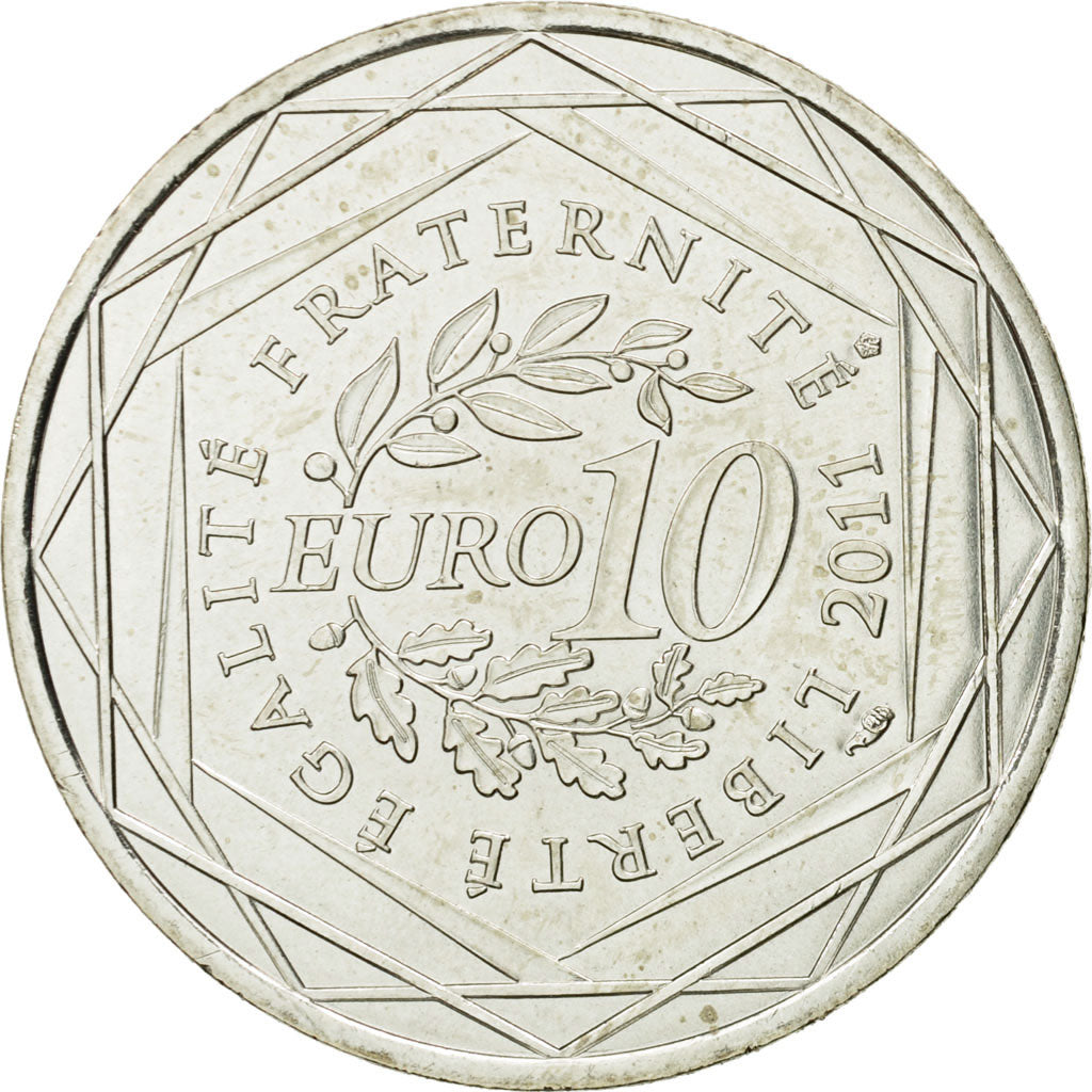France, 10 Euro, Alsace, 2011, MS(63), Silver, KM:1734