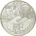France, 10 Euro, Bourgogne, 2011, MS(63), Silver, KM:1731