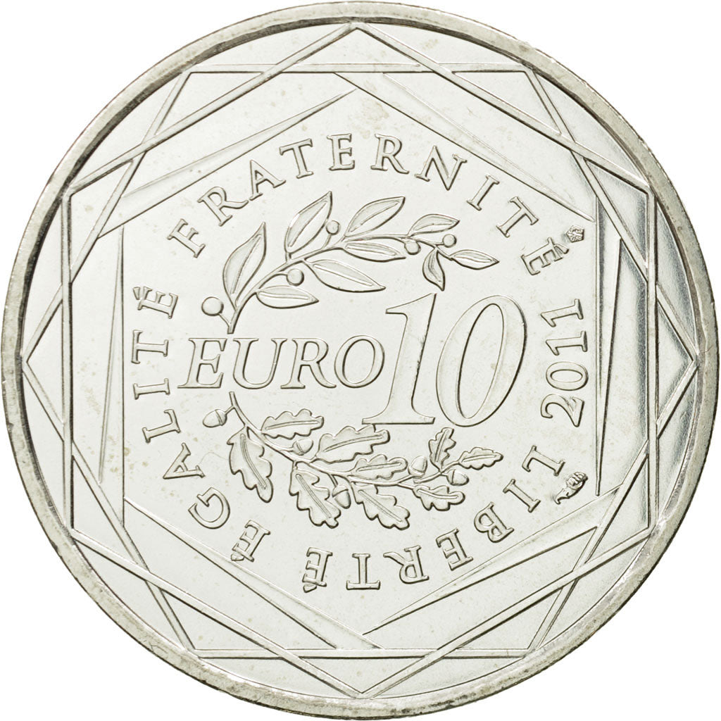France, 10 Euro, Nord-Pas de Calais, 2011, MS(63), Silver, KM:1745