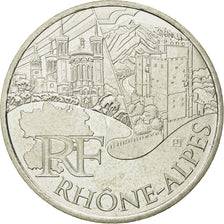 France, 10 Euro, Rhône Alpes, 2011, MS(63), Silver, KM:1751