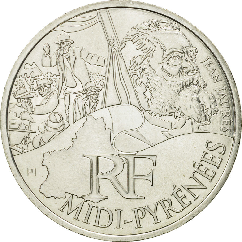 France, 10 Euro, Midi-Pyrénées, 2012, MS(63), Silver, KM:1887
