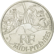 France, 10 Euro, Midi-Pyrénées, 2012, MS(63), Silver, KM:1887