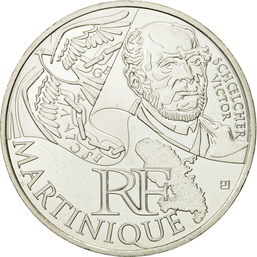 France, 10 Euro, Martinique, 2012, MS(63), Silver, KM:1879