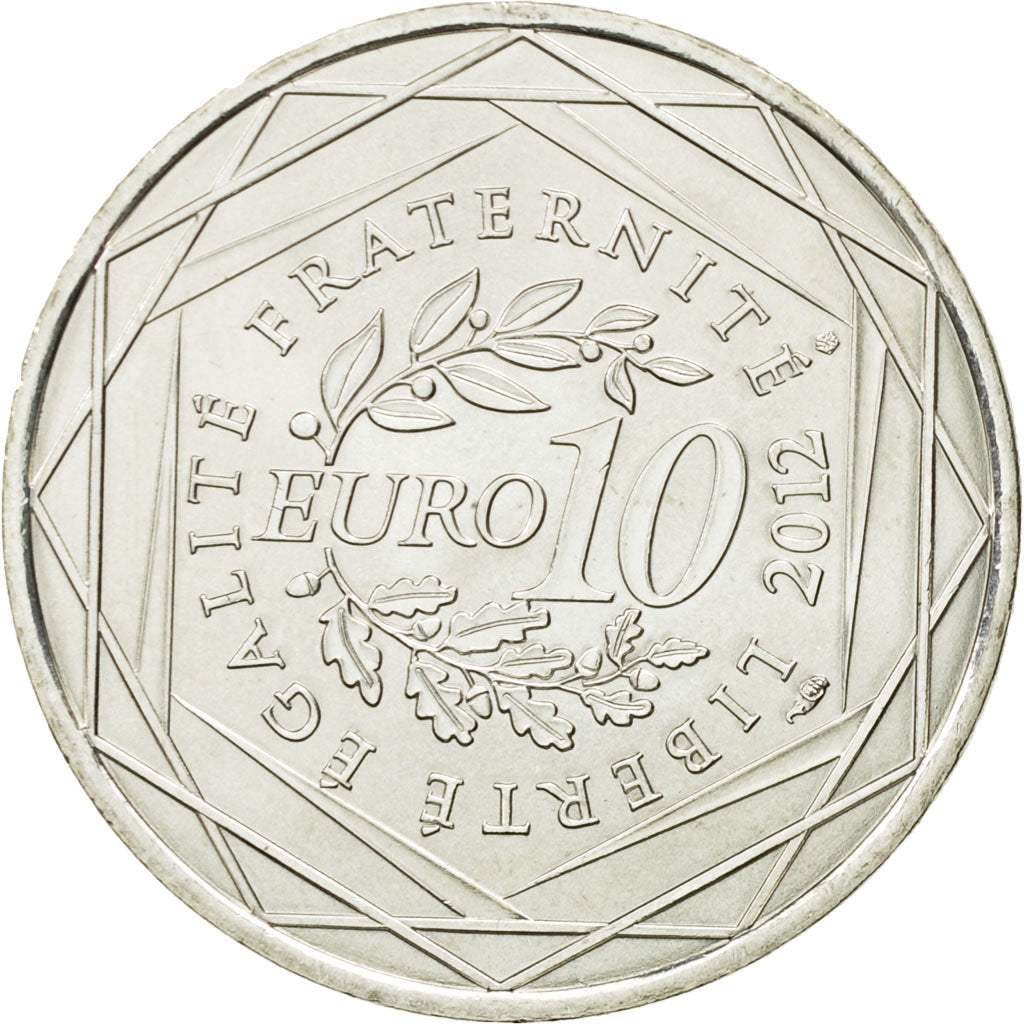 France, 10 Euro, Mayotte, 2012, MS(63), Silver, KM:1862