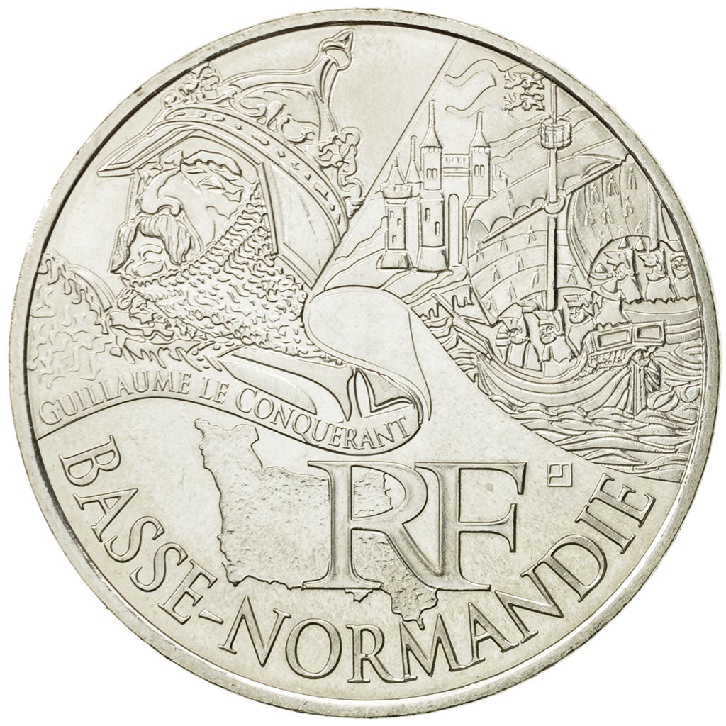 France, 10 Euro, Basse Normandie, 2012, MS(63), Silver, KM:1865