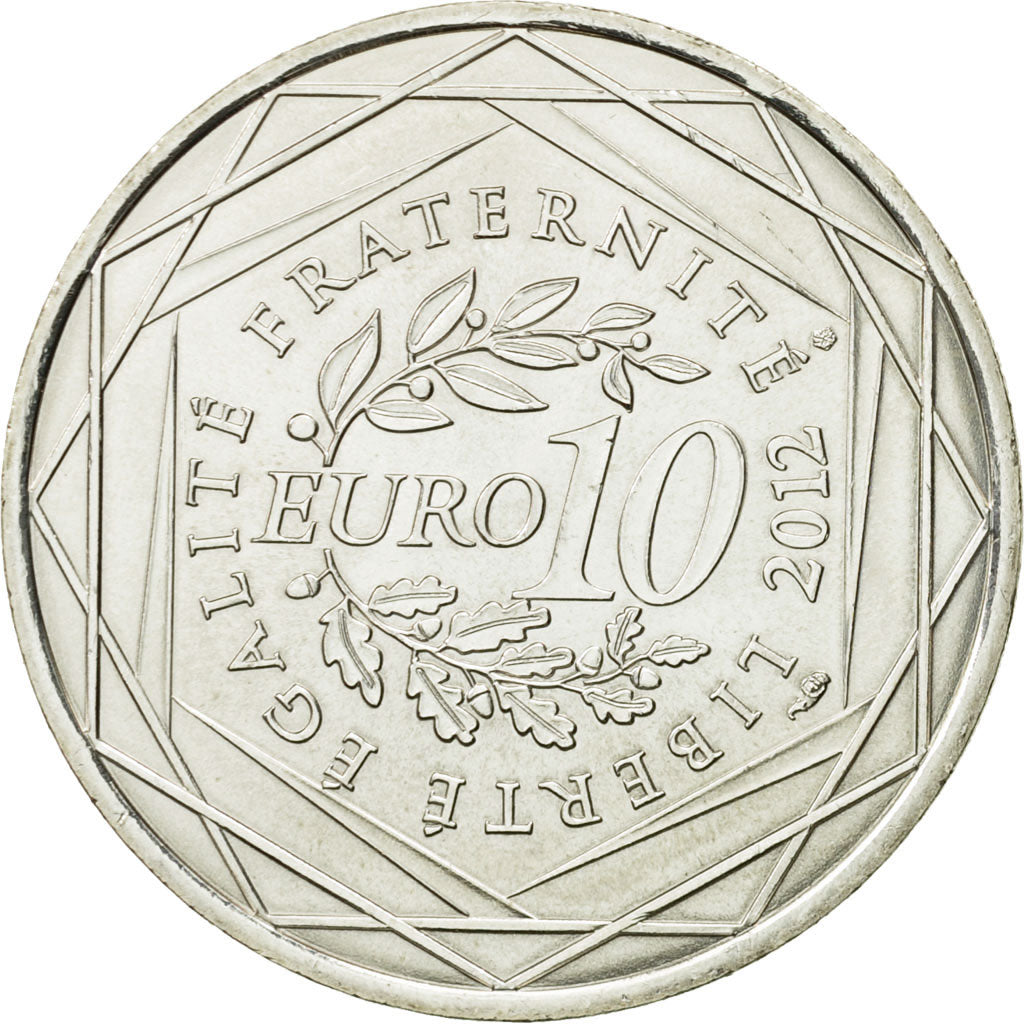 France, 10 Euro, Basse Normandie, 2012, MS(63), Silver, KM:1865