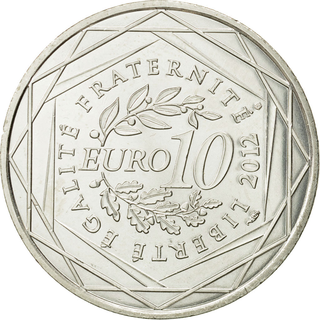 France, 10 Euro, Guyane, 2012, MS(63), Silver, KM:1872