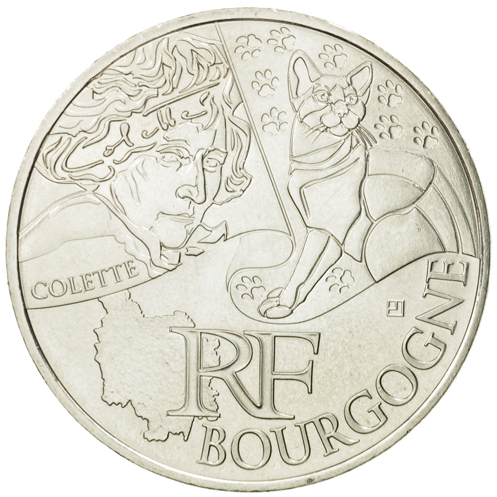 France, 10 Euro, Bourgogne, 2012, MS(63), Silver, KM:1867