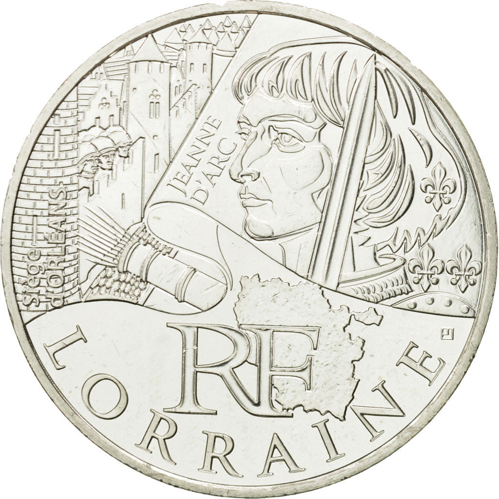 France, 10 Euro, Lorraine, 2012, MS(63), Silver, KM:1888