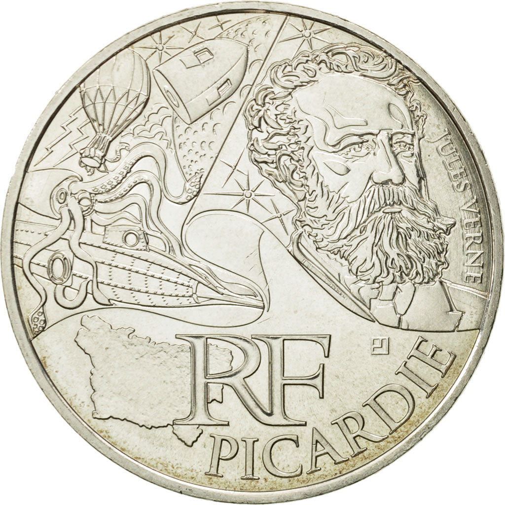 France, 10 Euro, Picardie, 2012, MS(63), Silver, KM:1882