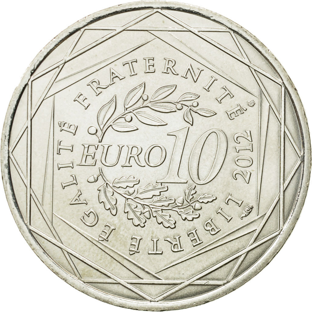 France, 10 Euro, Réunion, 2012, MS(63), Silver, KM:1885
