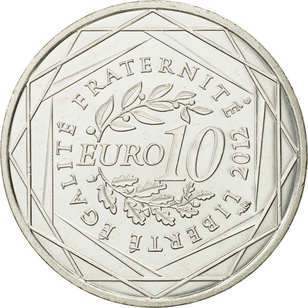 France, 10 Euro, Guadeloupe, 2012, MS(63), Silver, KM:1873