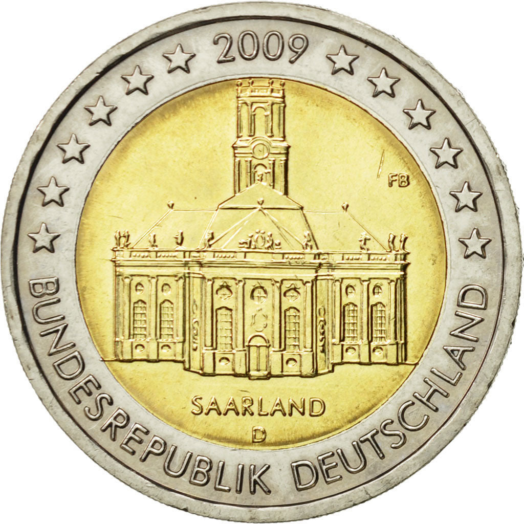 GERMANY - FEDERAL REPUBLIC, 2 Euro, 2009, MS(63), Bi-Metallic, KM:276