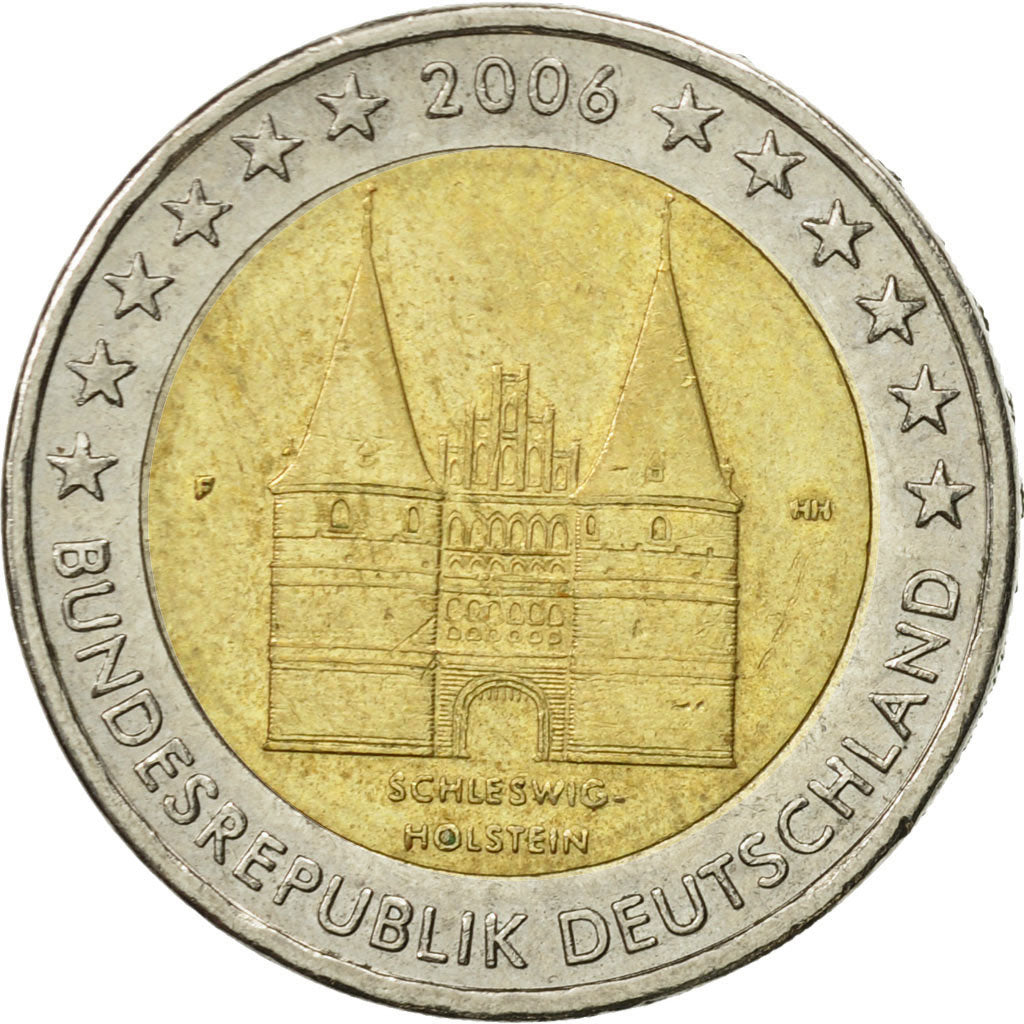 GERMANY - FEDERAL REPUBLIC, 2 Euro, 2006, VF(30-35), Bi-Metallic, KM:253