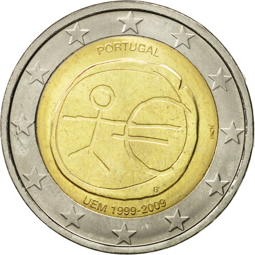 Belgium, 2 Euro, 10 ans de l'Euro, 2009, MS(63), Bi-Metallic, KM:282