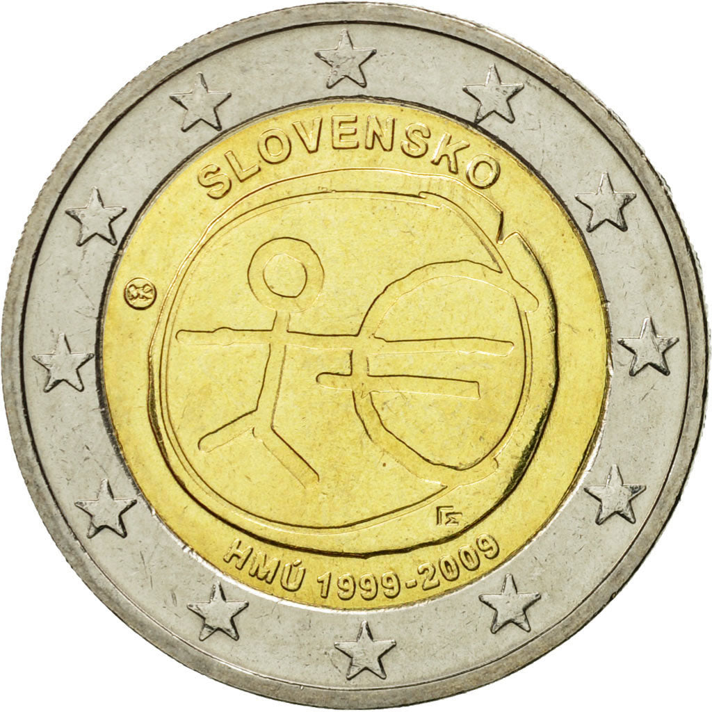 Slovenia, 2 Euro, 10 ans de l'Euro, 2009, MS(63), Bi-Metallic, KM:82