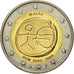 Malta, 2 Euro, 10 ans de l'Euro, 2009, MS(63), Bi-Metallic, KM:134